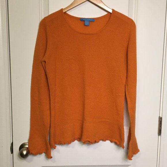 White & Warren Sweaters - White & Warren 100% Cashmere Sweater Pumpkin L
